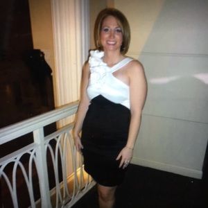 Jessica McClintock Balck White Dress